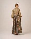 Taffeta Maxi Skirt - Antique Roses
