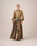 Taffeta Maxi Skirt - Antique Roses