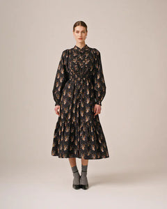 Poplin Smocking Dress - Midnight Paisley