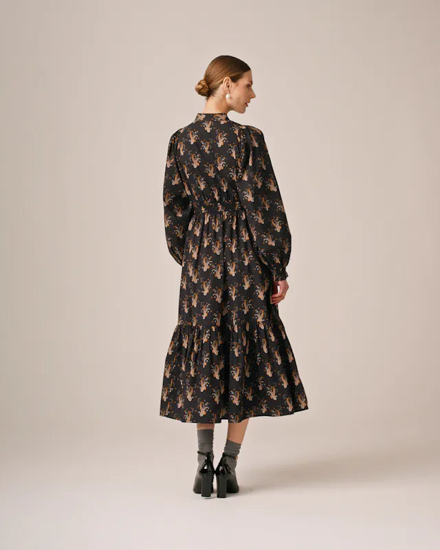 Poplin Smocking Dress - Midnight Paisley
