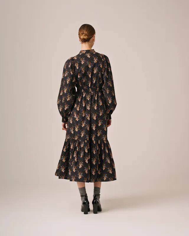 Poplin Smocking Dress - Midnight Paisley