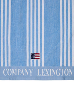 Long Island Beaches Cotton Velour Beach Towel 100X180 - Sky Blue/Blue