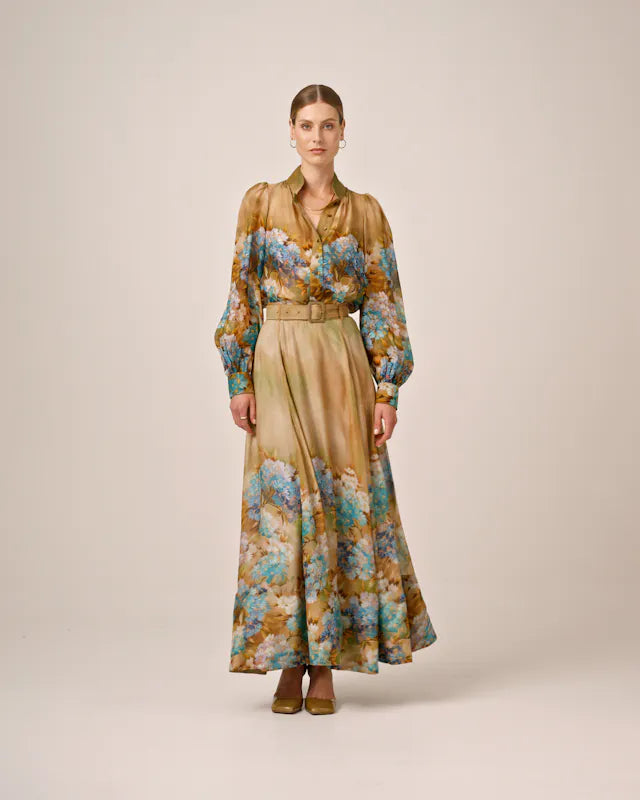 Organza Maxi Skirt - Forest Flower