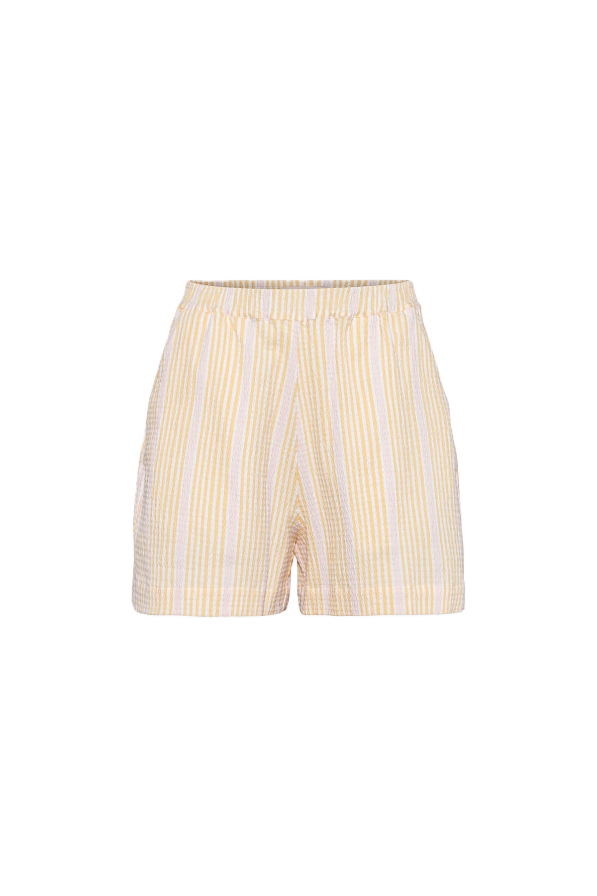 Bianca Crepe Shorts - Light Yellow Stripe
