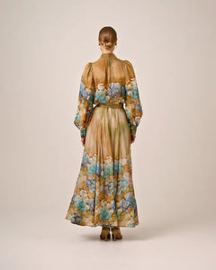 Organza Maxi Skirt - Forest Flower