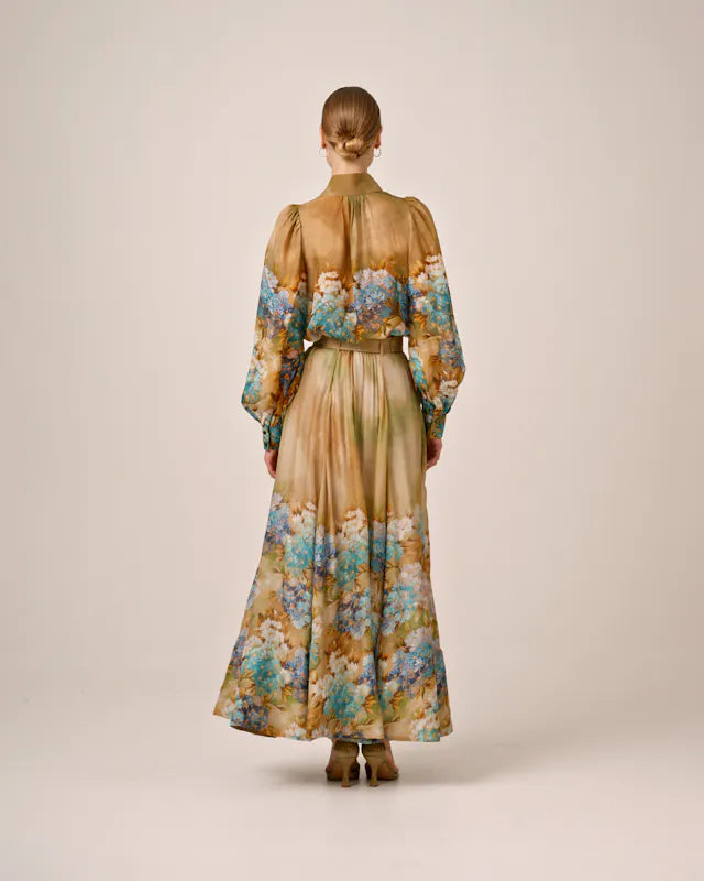 Organza Maxi Skirt - Forest Flower