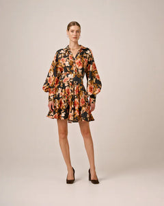 Striped Shirt Dress - Evening Roses