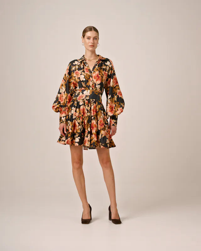 Striped Shirt Dress - Evening Roses