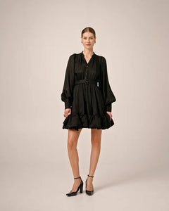 Cupro Mini Dress - Black