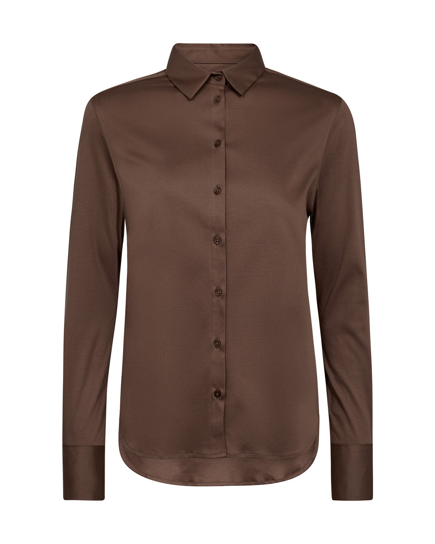 Tina Jersey Skjorta - Coffee Quartz