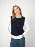 Almine Thora Stickad Väst - Maritime Blue