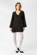 Peach Mini Dress - Black Glitter