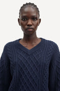 Sadene V-Neck Sweater - Outer Space