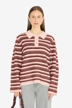 Olivia Wool Polo - Lt. Pink Mix
