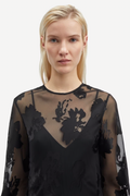Samadeleine Dress - Black Blooming Burnout