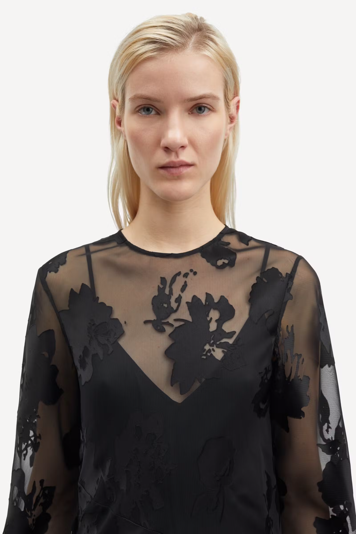 Samadeleine Dress - Black Blooming Burnout
