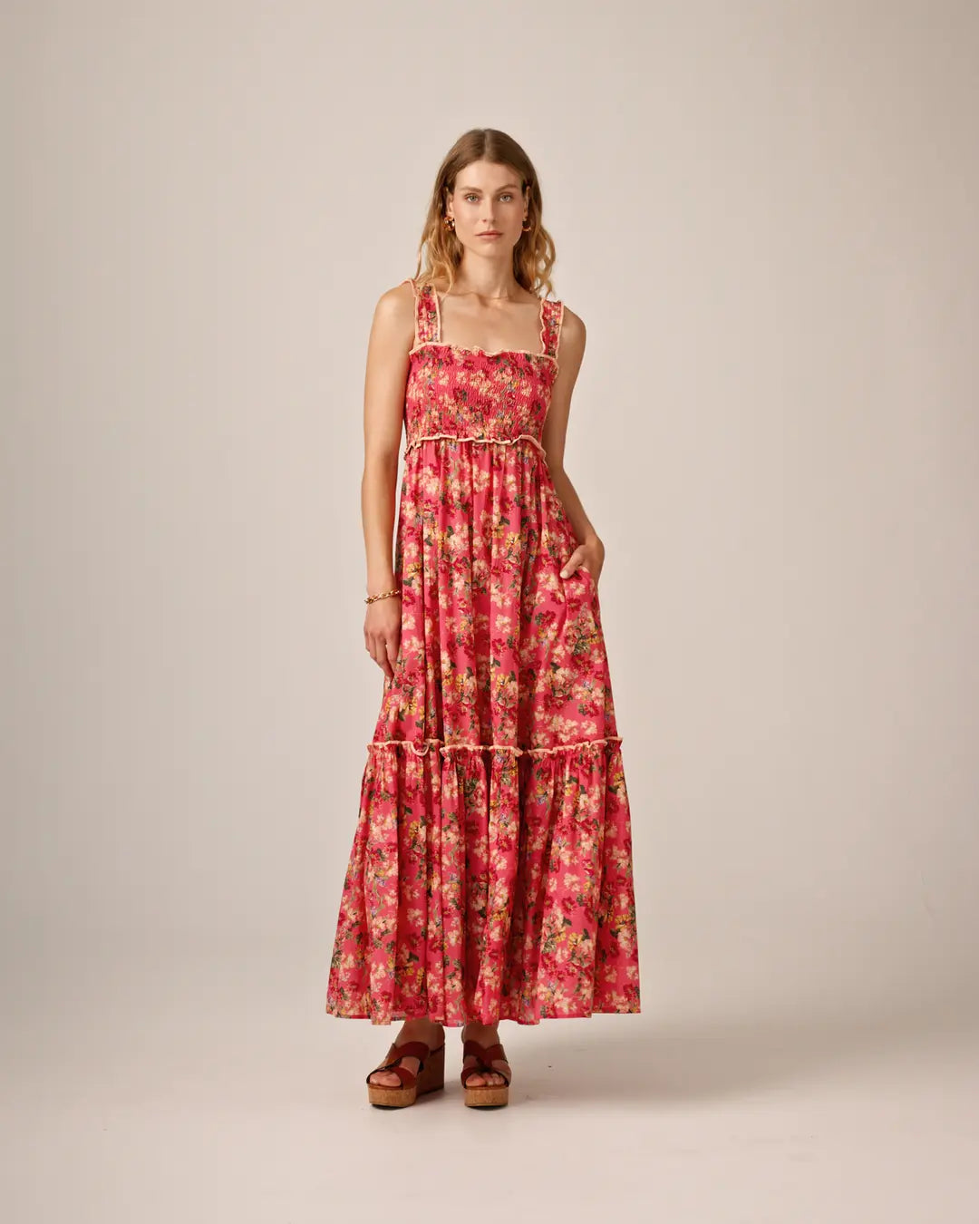 Cotton Party Strap Dress - Crush