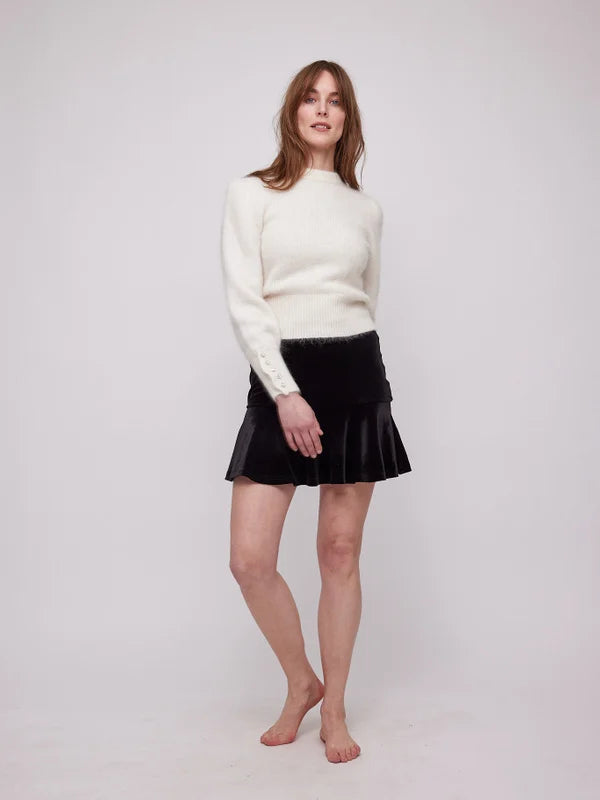 Indie Velour Skirt - Black