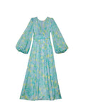 Cupro Tieband Gown - Anemone Field