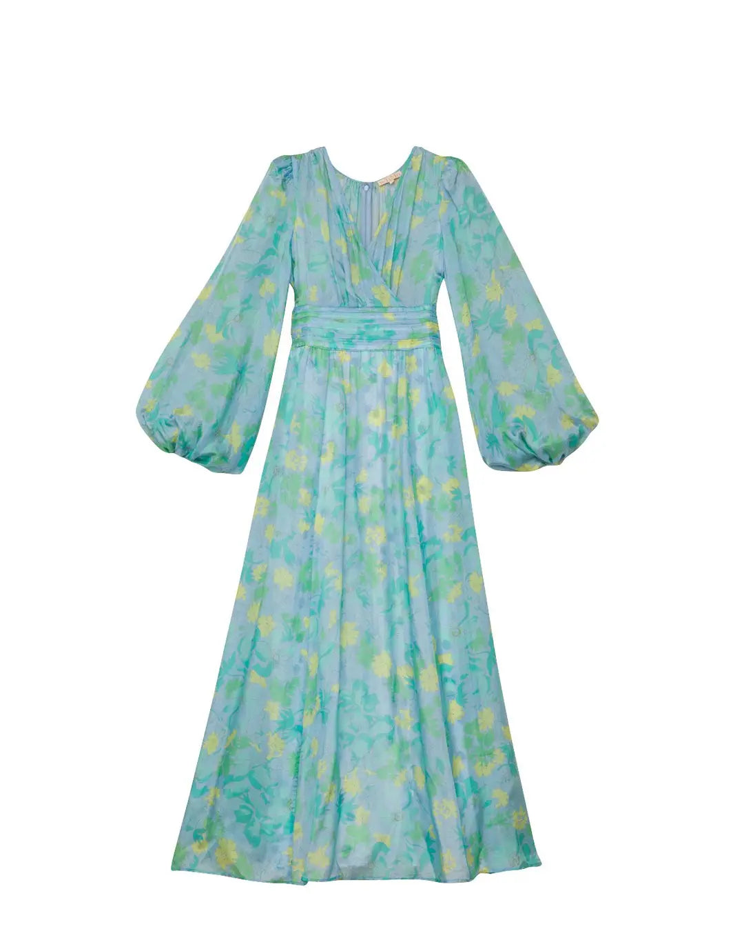 Cupro Tieband Gown - Anemone Field
