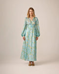 Cupro Tieband Gown - Anemone Field
