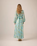 Cupro Tieband Gown - Anemone Field