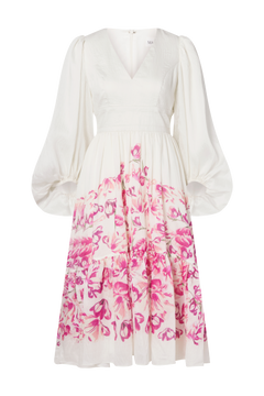 Sasia Deep V Neck Midi Dress - Tulip Pink