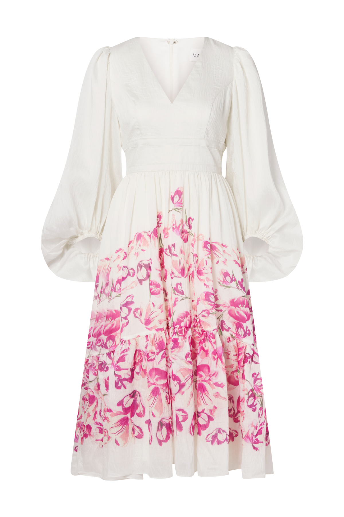 Sasia Deep V Neck Midiklänning - Tulip Pink