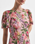 Dotted Georgette Maxiklänning - Pink Blossom