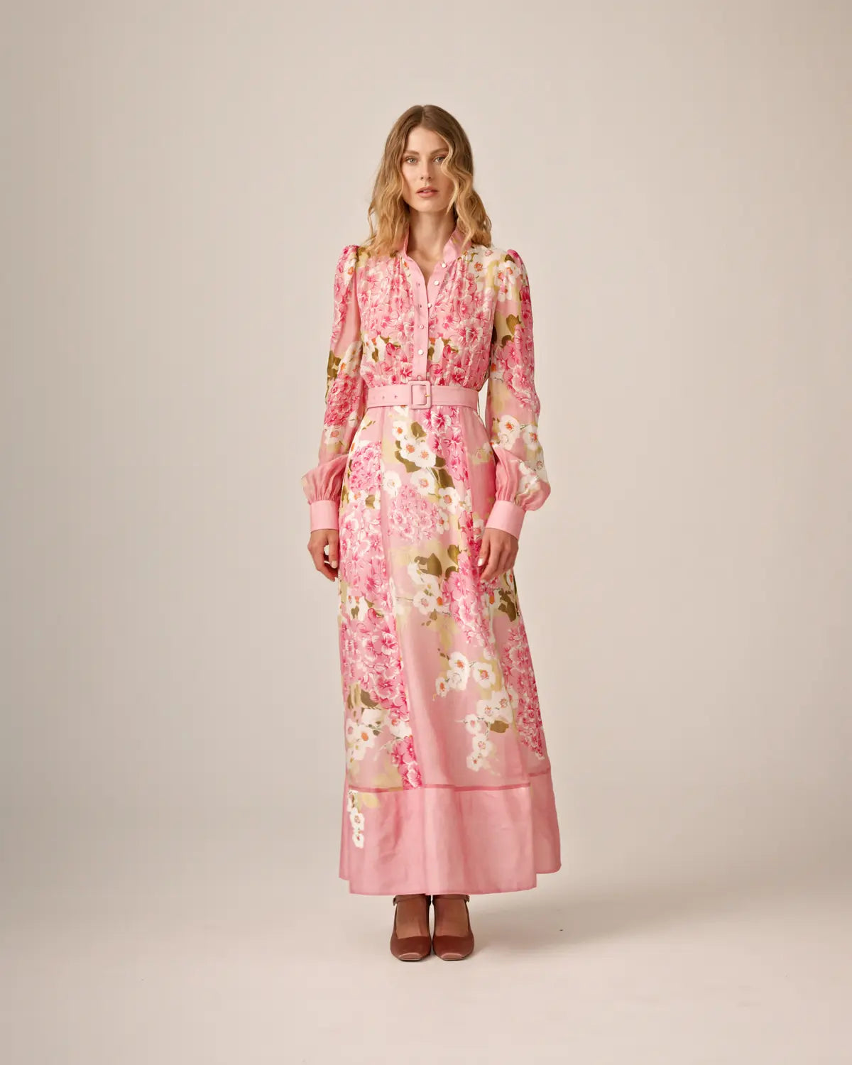 Organza Belt Dress - Cherry Blossom