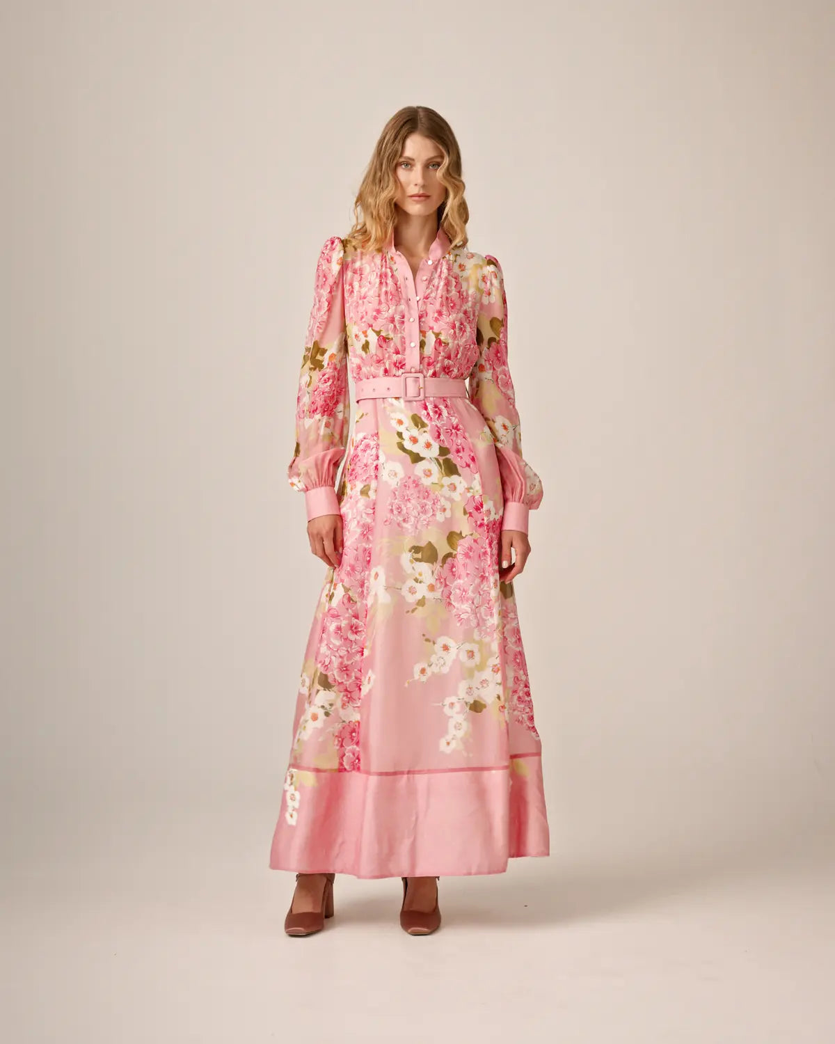 Organza Belt Dress - Cherry Blossom