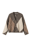 N-Laiana stickad kofta - Ash Brown Mix