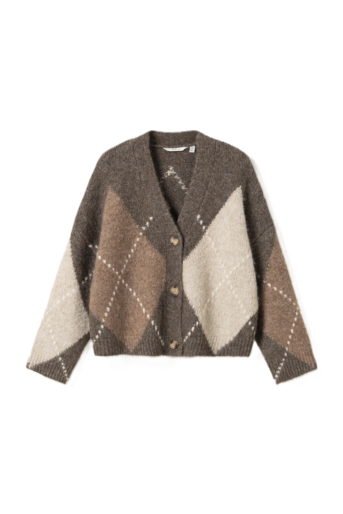 N-Laiana stickad kofta - Ash Brown Mix
