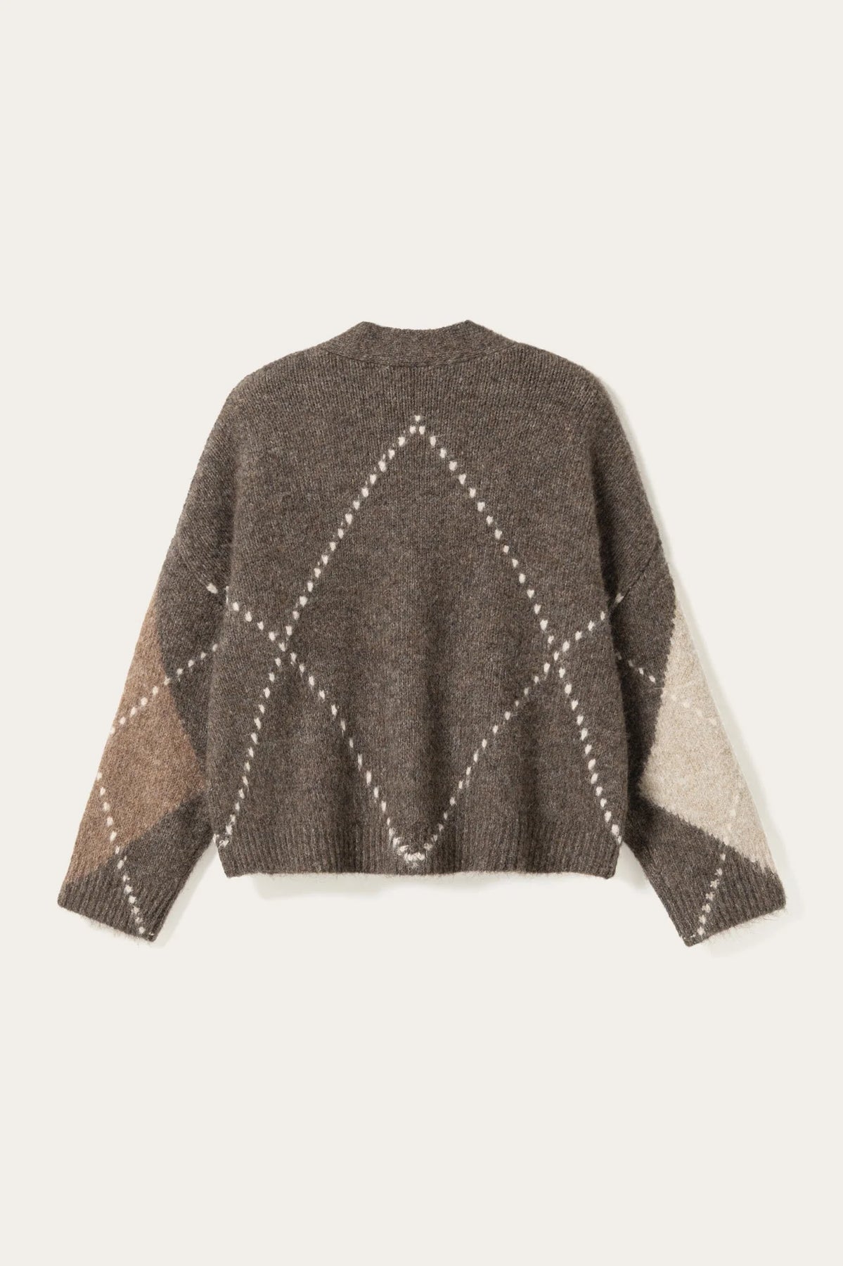 N-Laiana stickad kofta - Ash Brown Mix