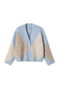 N-Laiana Stickad Kofta - Sky Blue Mix