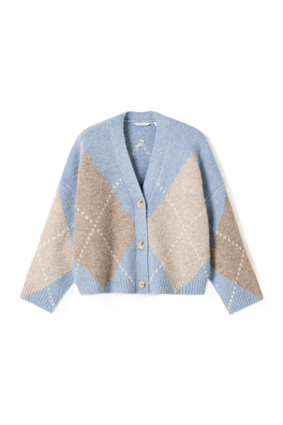 N-Laiana Stickad Kofta - Sky Blue Mix