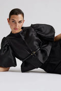 Cleo Puff Sleeve Blus - Svart