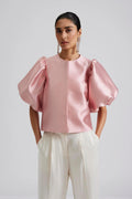 Cleo Puff Sleeve Blouse - Blush