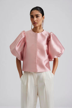 Cleo Puff Sleeve Blouse - Blush