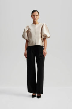 Cleo Puff Sleeve Blouse - Soft Beige