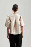 Cleo Puff Sleeve Blouse - Soft Beige