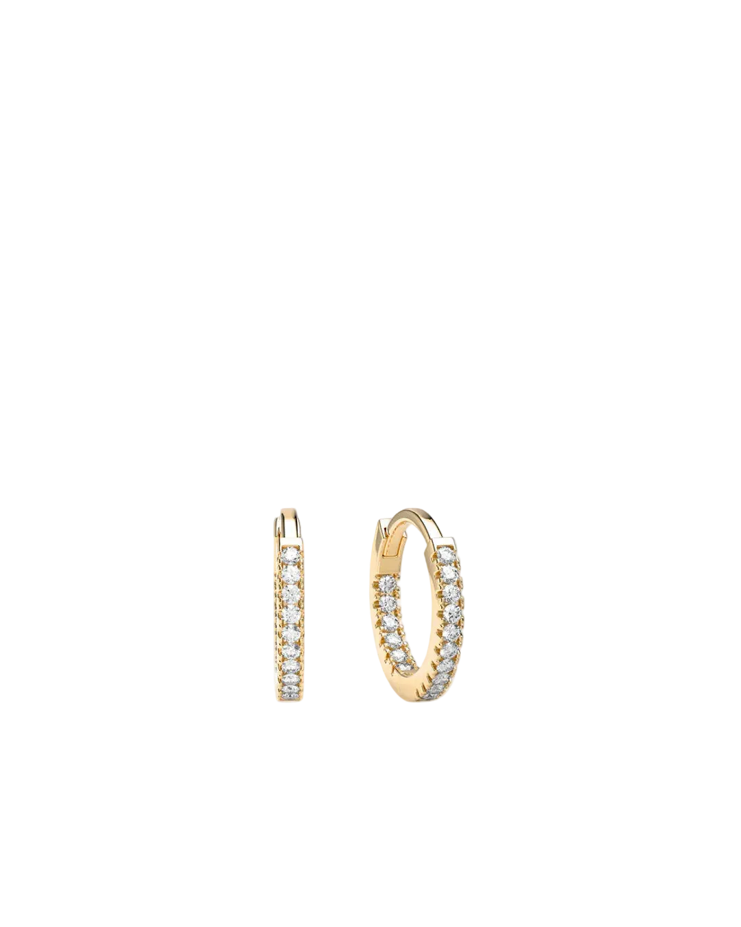 Stone Huggies Hoops - Guld