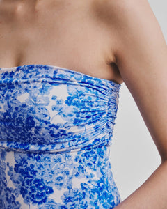Bandeau Swimsuit - Azure Meadow
