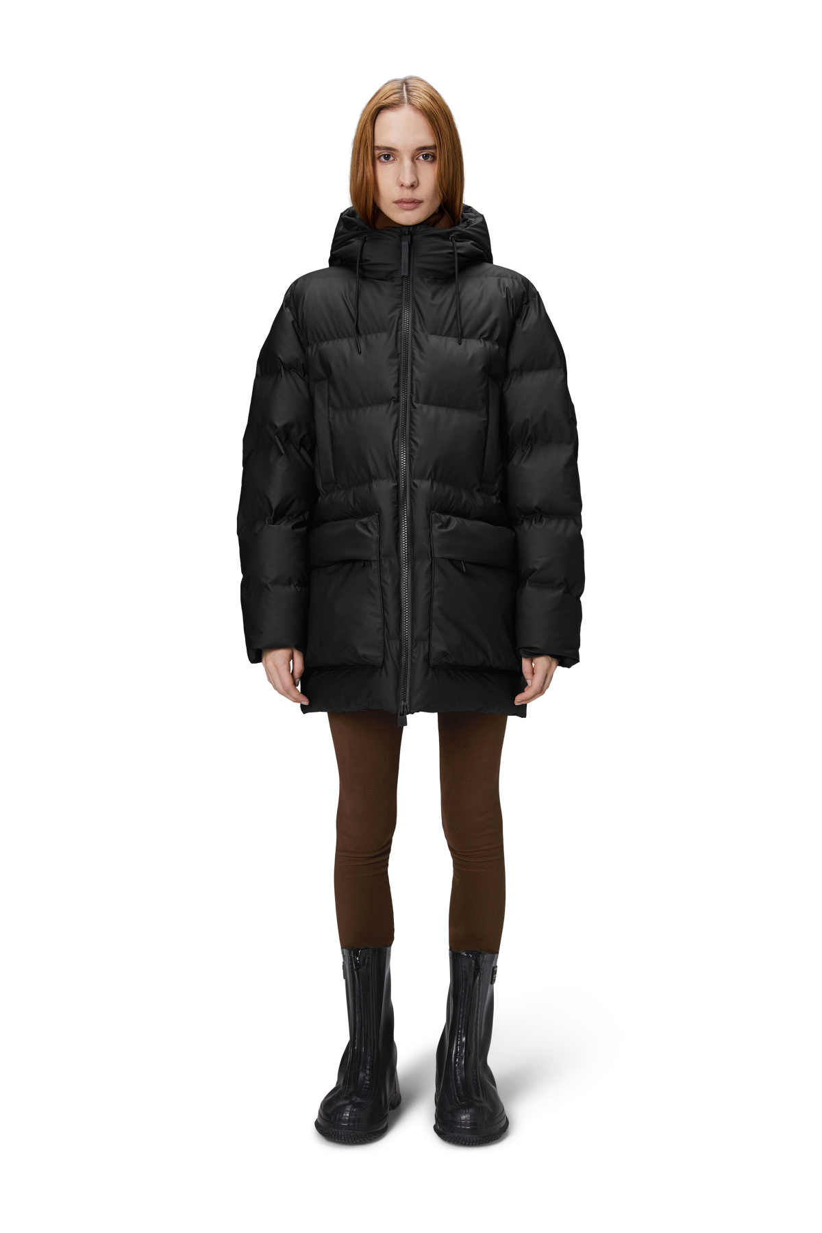 Alta Long Puffer Cargo Jacket W3T4 - Black