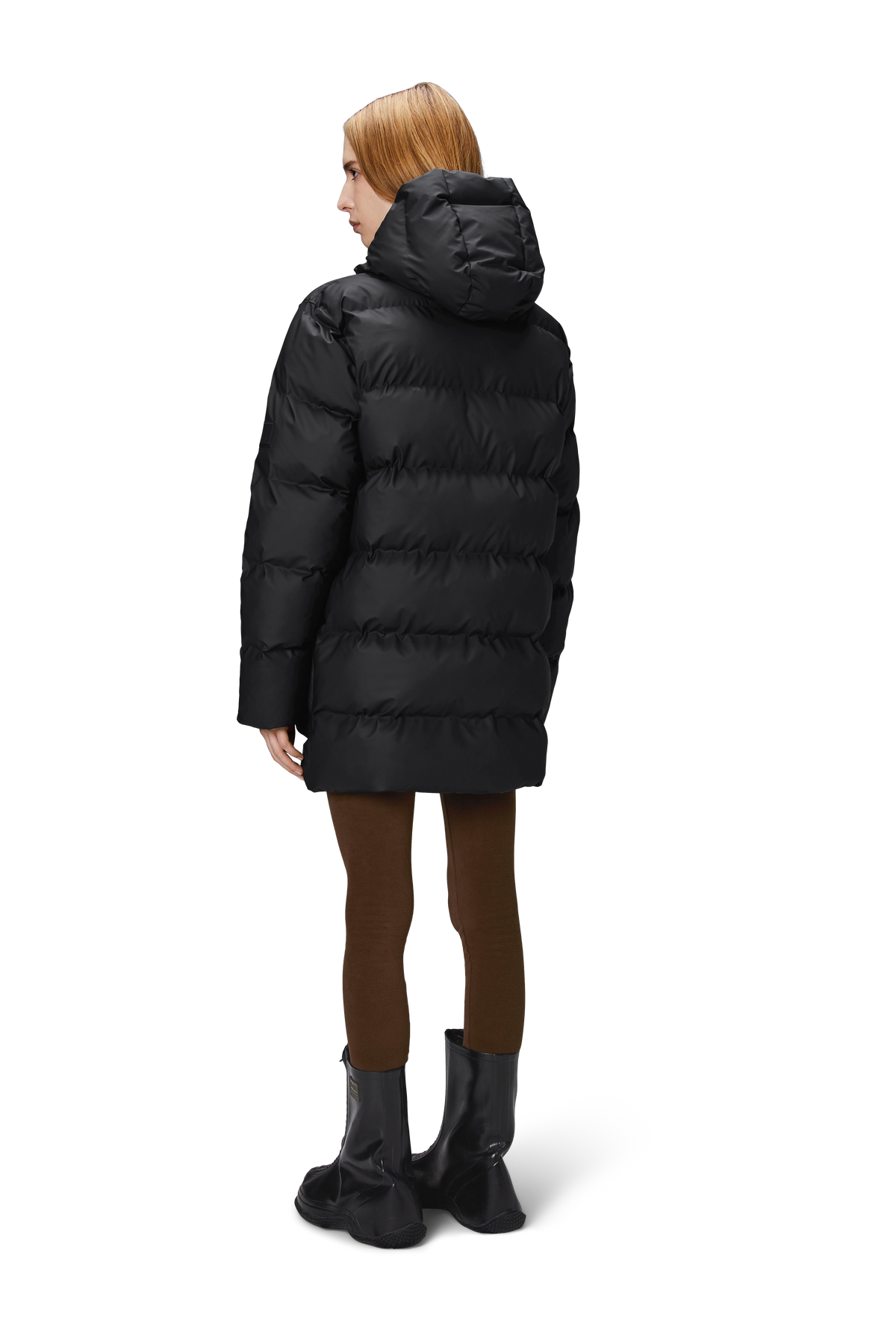 Alta Long Puffer Cargo Jacket W3T4 - Black