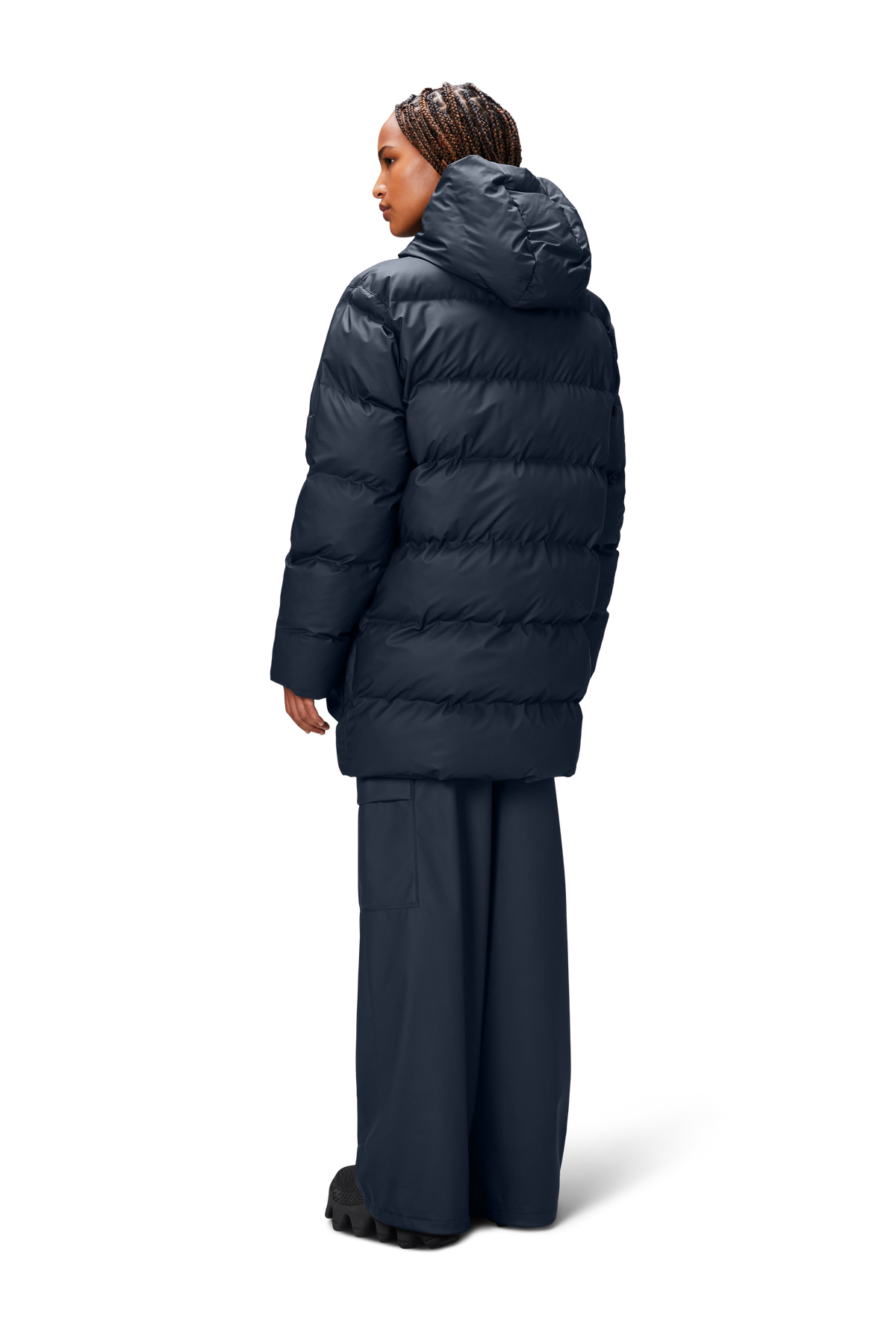 Alta Long Puffer Cargo Jacket W3T4 - Navy
