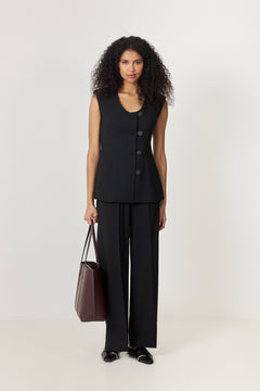 Sleeveless Blazer - Black
