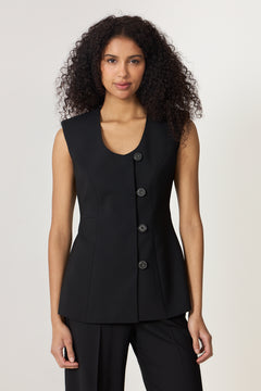 Sleeveless Blazer - Black