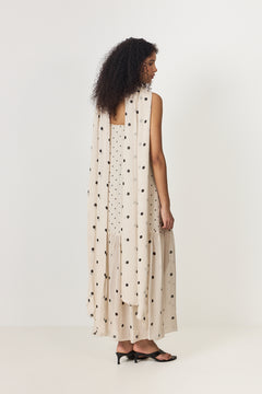 Dot Slip Dress - Antique Beige