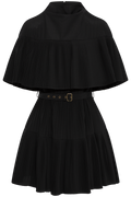 Lucille Pleated Wool Mini Dress - Noir
